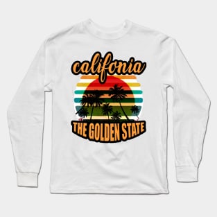 California The Golden State" T-shirt design Long Sleeve T-Shirt